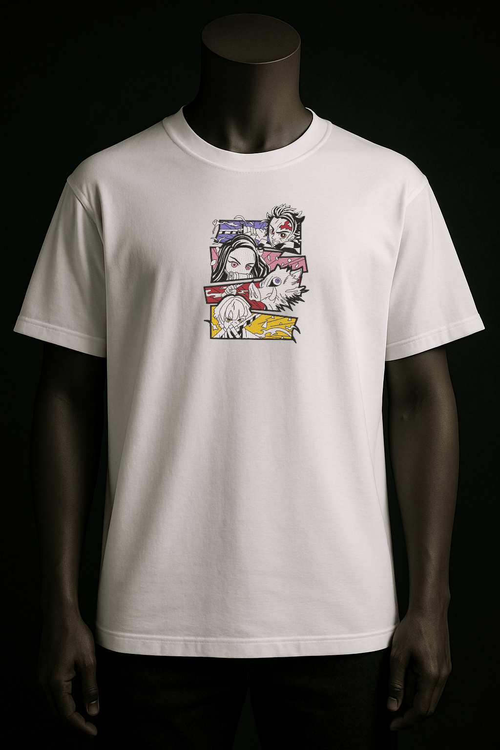 Demon Slayer Oversized White T-Shirt - YS