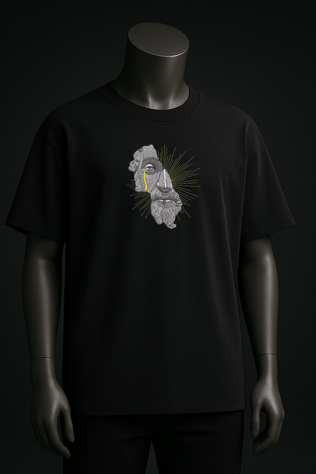 Divine Tears Oversized Tee – Minimal Art Edition - YS