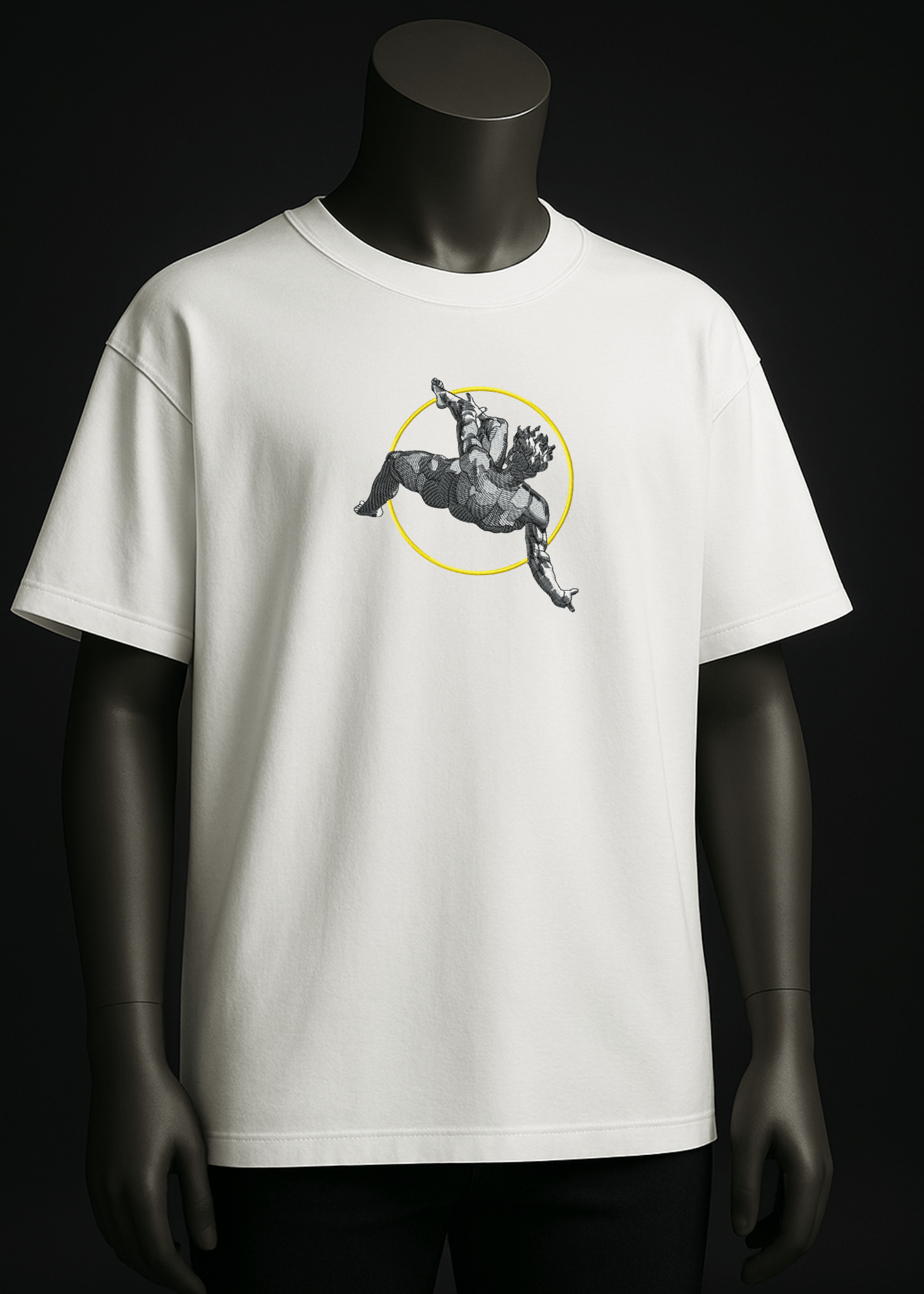 Fallen Titan Oversized Tee – Neon Circle Edition - YS