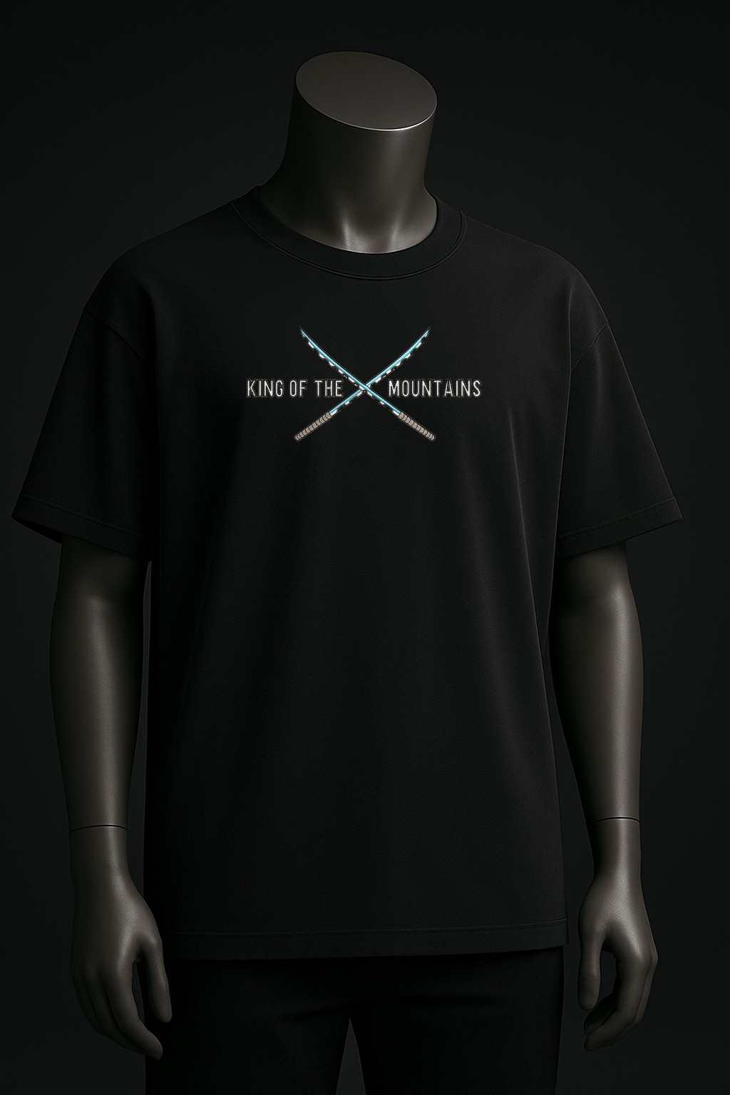 Inosuke “King of the Mountains” Demon Slayer Oversized Embroidery T-Shirt – Black - YS