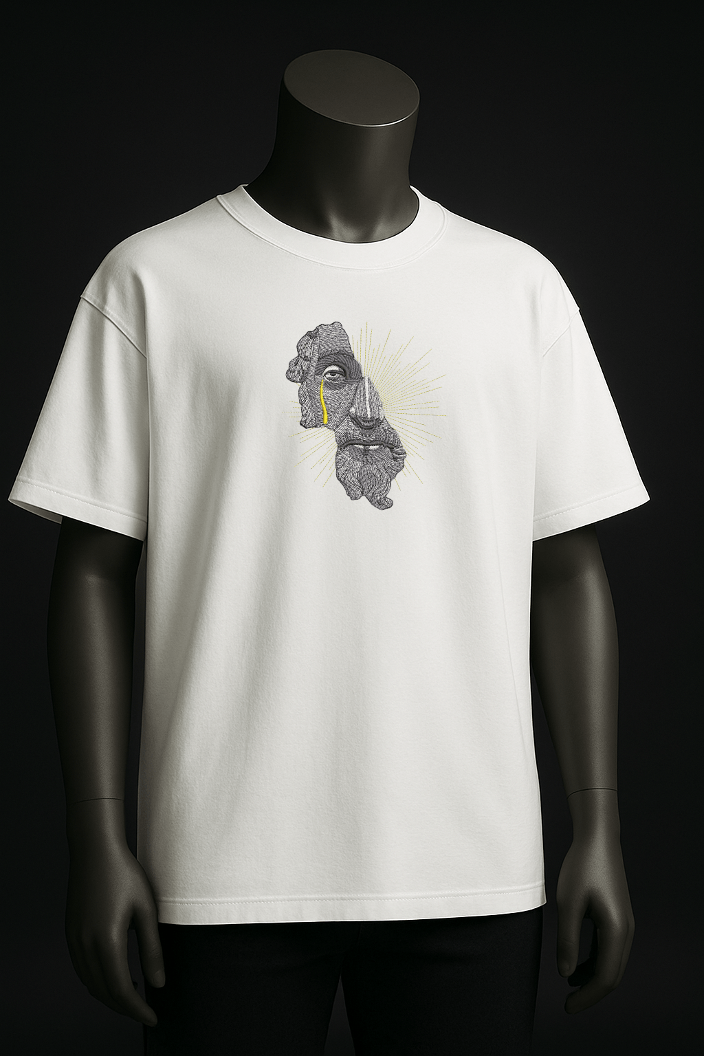 Divine Tears Oversized Tee – Minimal Art Edition - YS