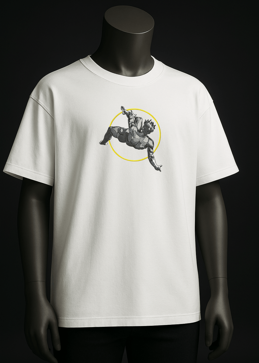 Fallen Titan Oversized Tee – Neon Circle Edition - YS